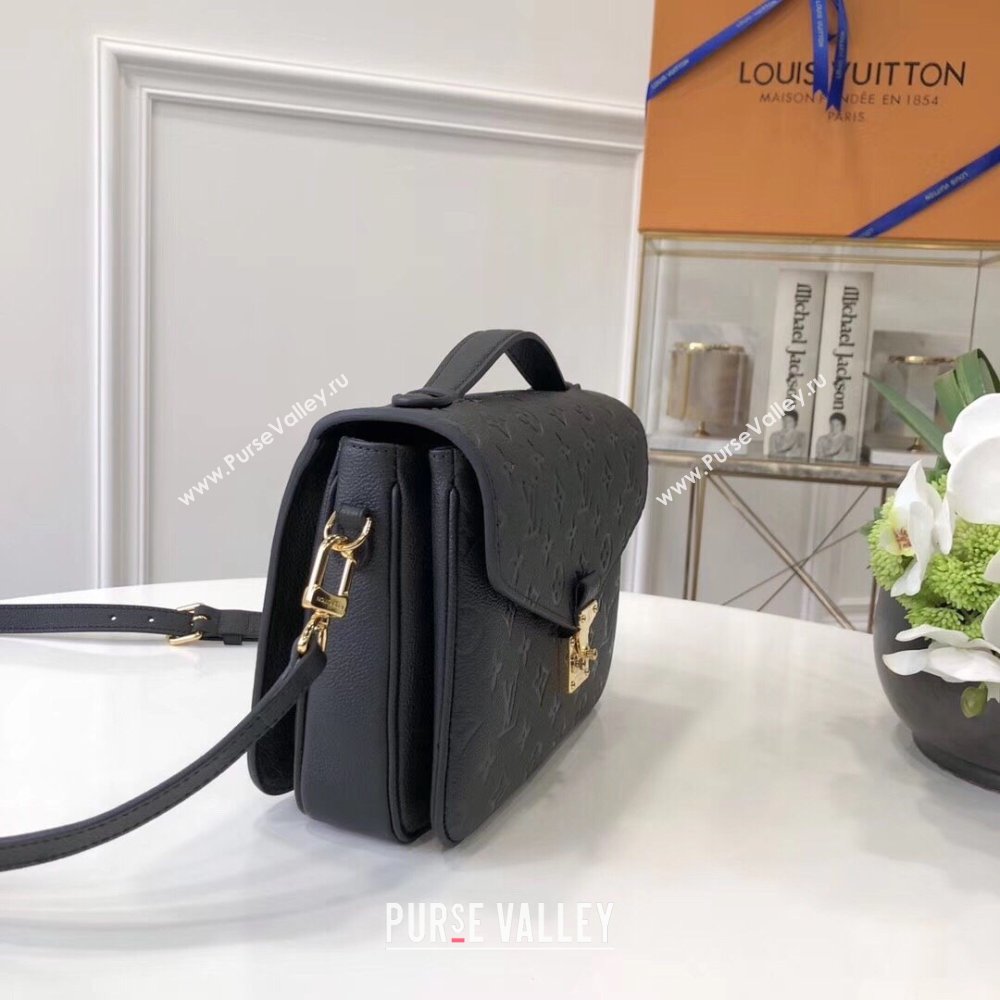 Louis Vuitton Pochette M茅tis Monogram Embossed Calf Leather Bag M41485 Black 2024 (KI-241105099)