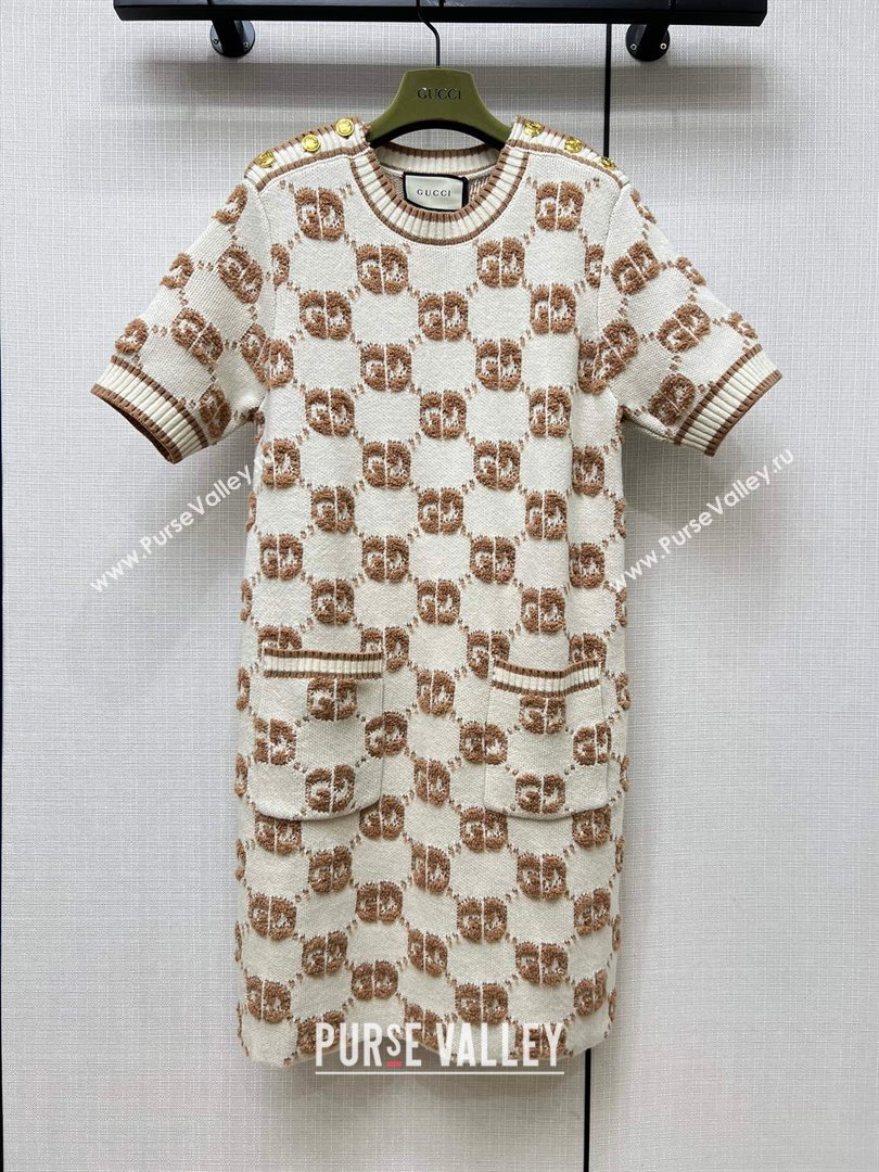 Gucci GG Wool Dress G111029 Beige 2023 (Q-23111029)