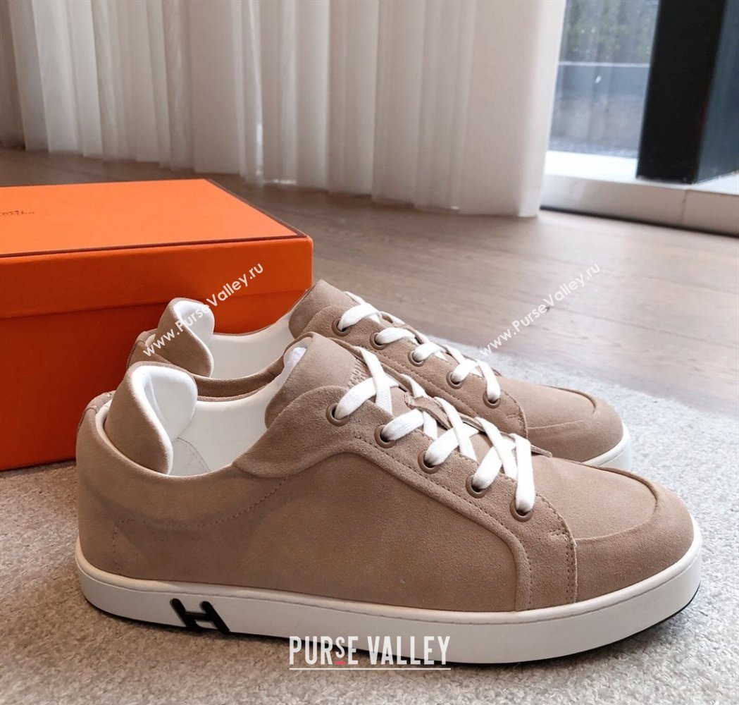 Hermes Kid Sneakers in Suede Taupe Grey 2025 022602 (XC-250226033)