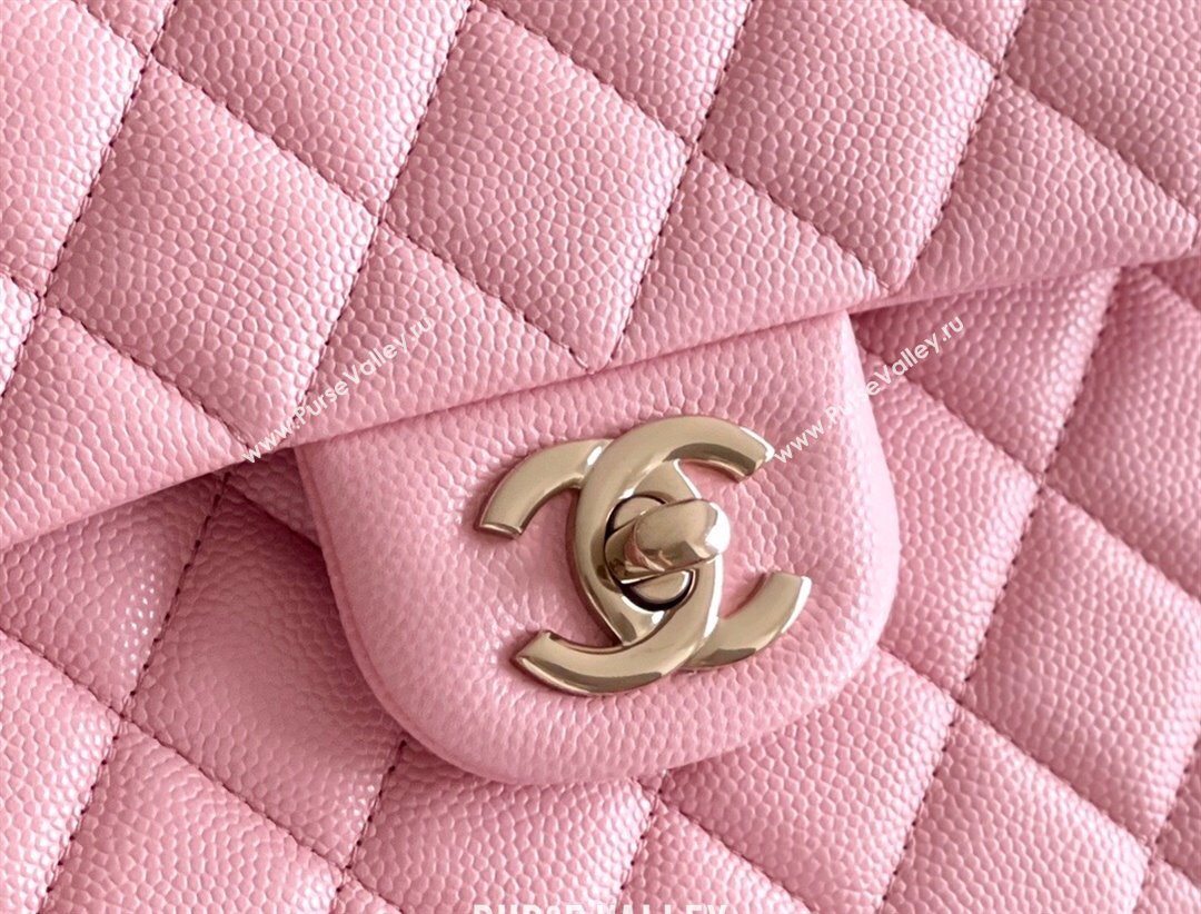 Chanel Grained Calfskin Small Classic Flap Bag A01113 Pink/Light Gold 2023 Original Quality (MHE-23121305)