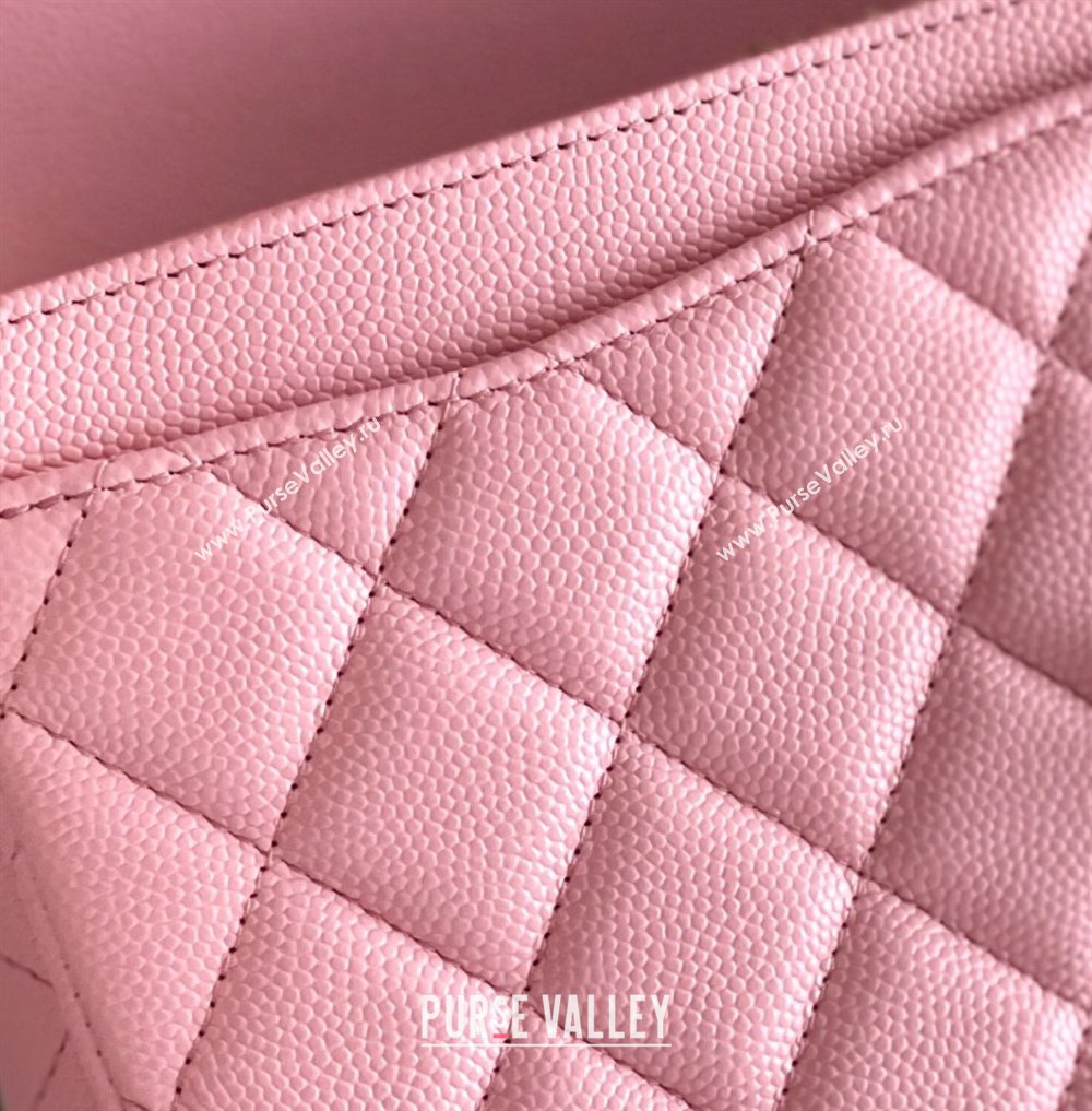 Chanel Grained Calfskin Small Classic Flap Bag A01113 Pink/Light Gold 2023 Original Quality (MHE-23121305)