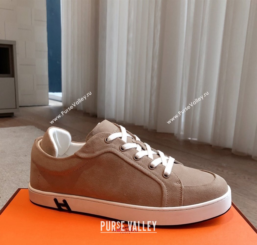 Hermes Kid Sneakers in Suede Taupe Grey 2025 022602 (XC-250226033)