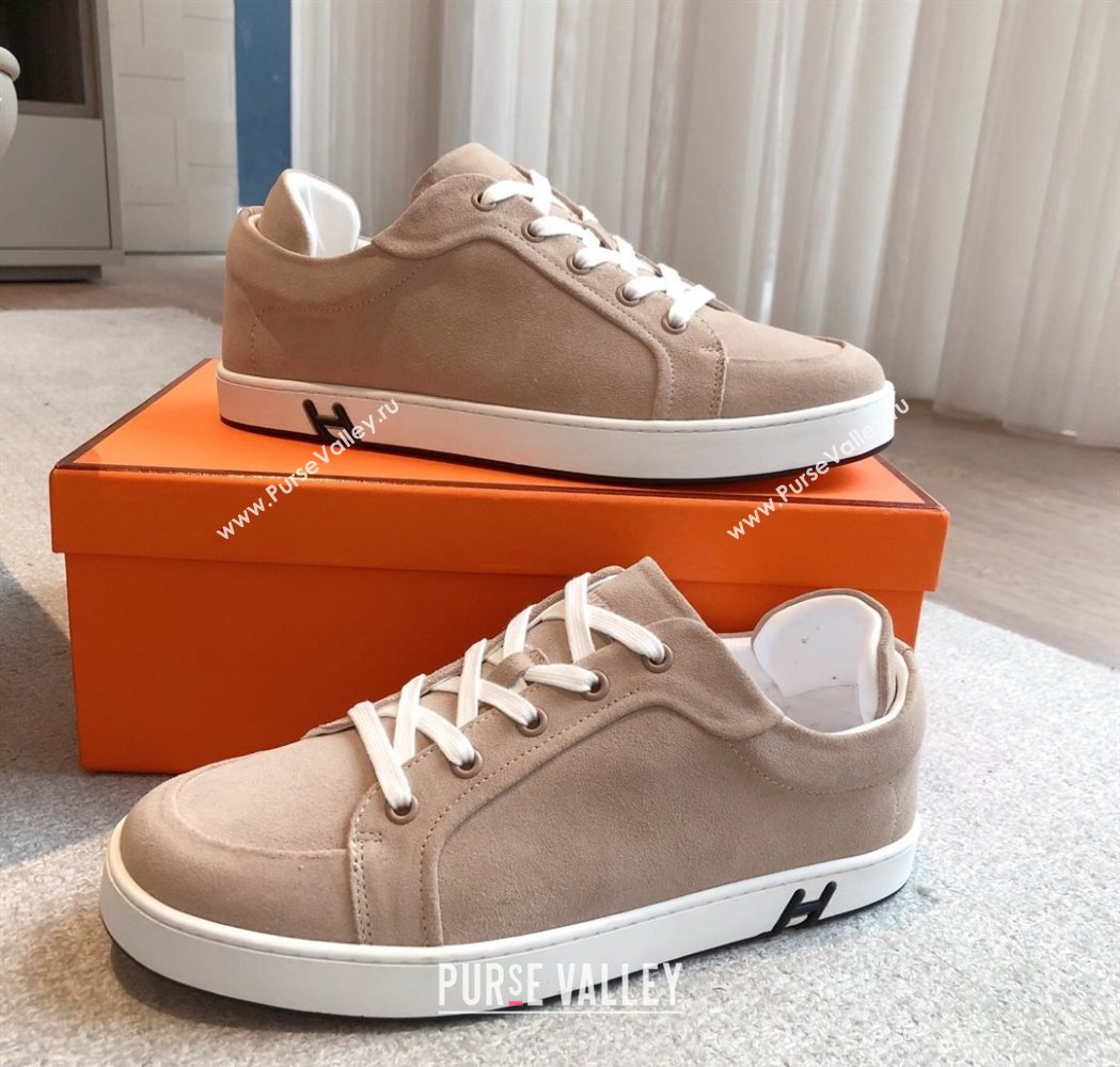 Hermes Kid Sneakers in Suede Taupe Grey 2025 022602 (XC-250226033)