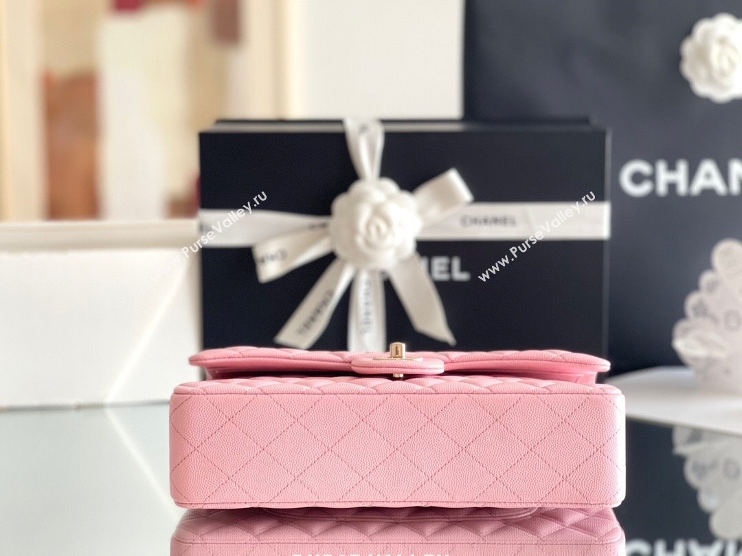 Chanel Grained Calfskin Medium Classic Flap Bag A01112 Pink/Light Gold 2023 Original Quality (MHE-23121306)