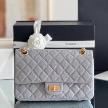 Chanel 2.55 Handbag in Aged Calfskin Gold-Tone Metal Grey 2024 Top Quality (MHE-24071607)