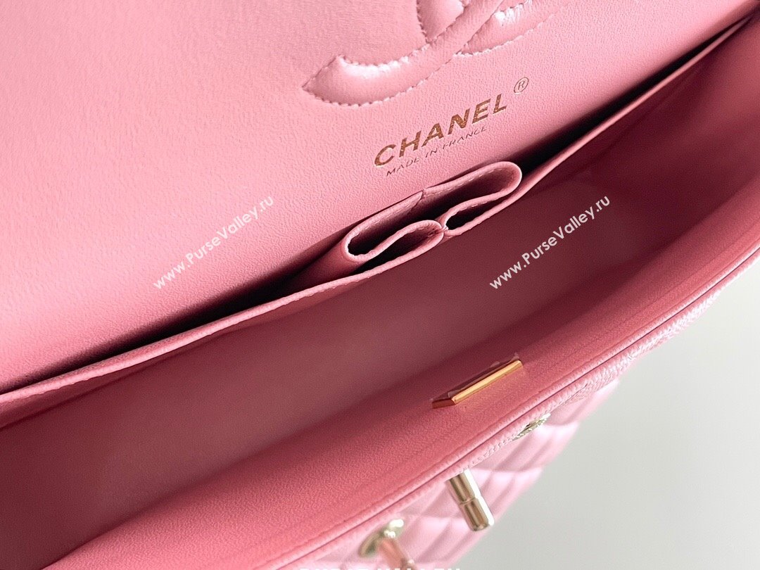 Chanel Grained Calfskin Medium Classic Flap Bag A01112 Pink/Light Gold 2023 Original Quality (MHE-23121306)