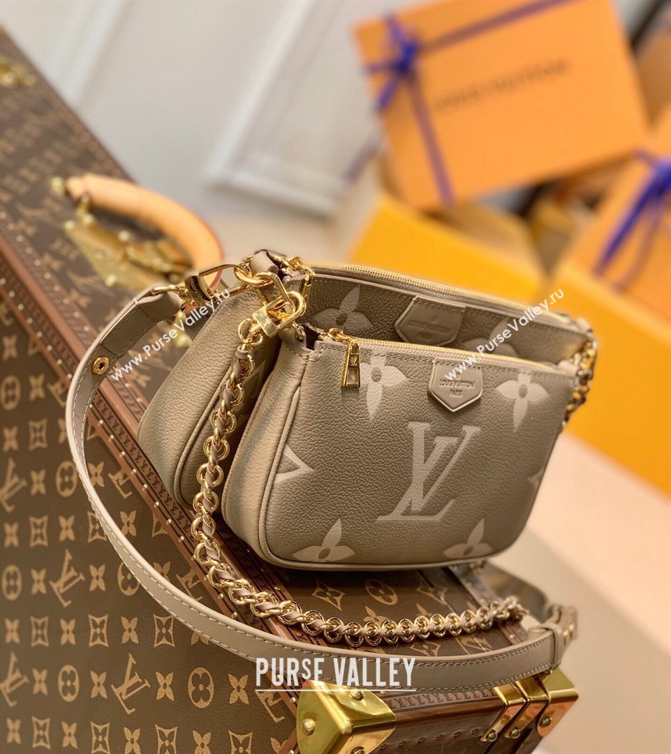 Louis Vuitton Gaint Monogram Leather Triple Shoulder Bag M45777 Grey/Beige 2021 (KI-21101340)