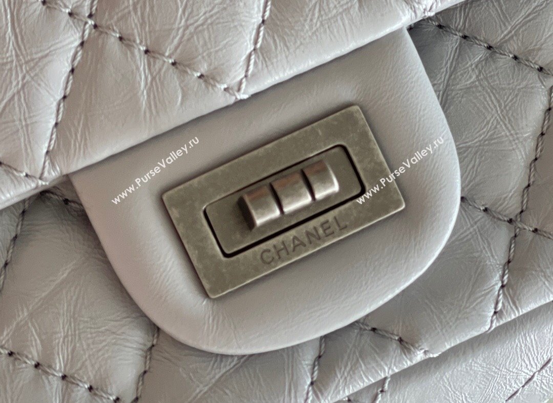 Chanel 2.55 Handbag in Aged Calfskin Silver-Tone Metal Grey 2024 Top Quality (MHE-24071608)