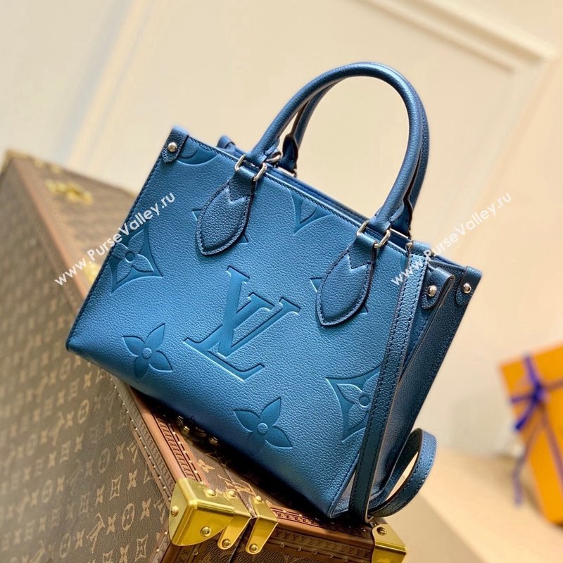 Louis Vuitton OnTheGo PM Tote Bag in Giant Monogram Leather M45653 Blue 2021 (KI-21101401)