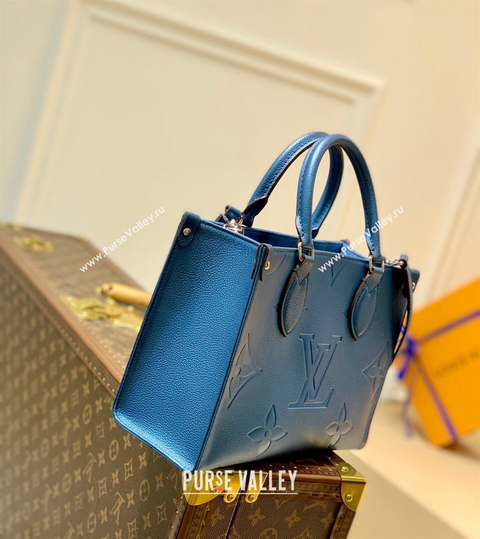 Louis Vuitton OnTheGo PM Tote Bag in Giant Monogram Leather M45653 Blue 2021 (KI-21101401)