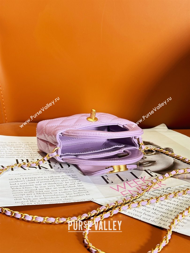 Chanel Shiny Calfskin Clutch with Chain AP3435 Purple 2023 (YEZI-24041208)