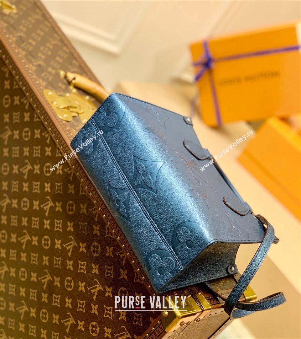 Louis Vuitton OnTheGo PM Tote Bag in Giant Monogram Leather M45653 Blue 2021 (KI-21101401)