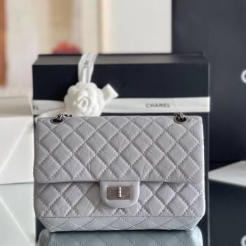 Chanel 2.55 Handbag in Aged Calfskin Silver-Tone Metal Grey 2024 Top Quality (MHE-24071608)