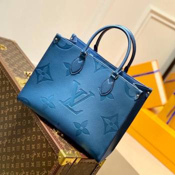 Louis Vuitton OnTheGo MM Tote Bag in Giant Monogram Leather M45595 Blue 2021 (KI-21101402)