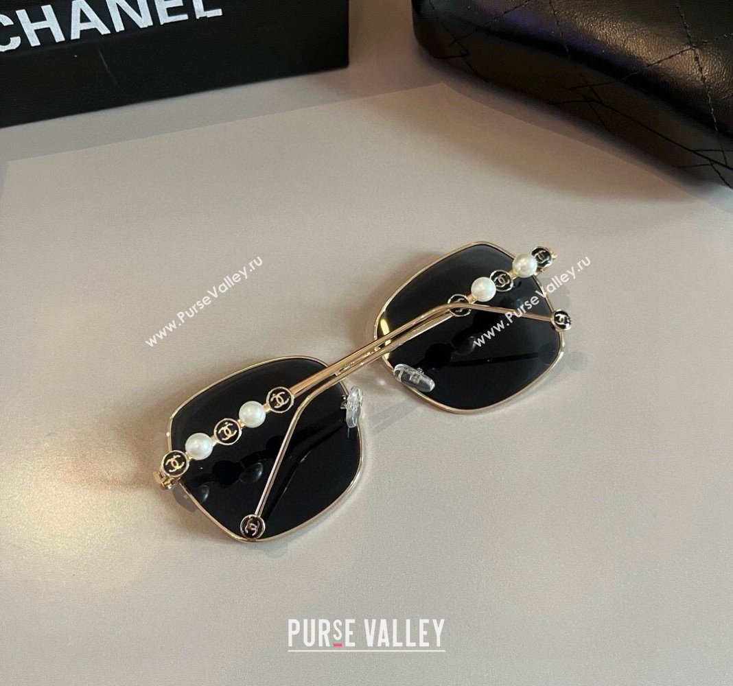 Chanel Sunglasses with Pearls Grey/Gold 2024 061701 (XMN-240617085)