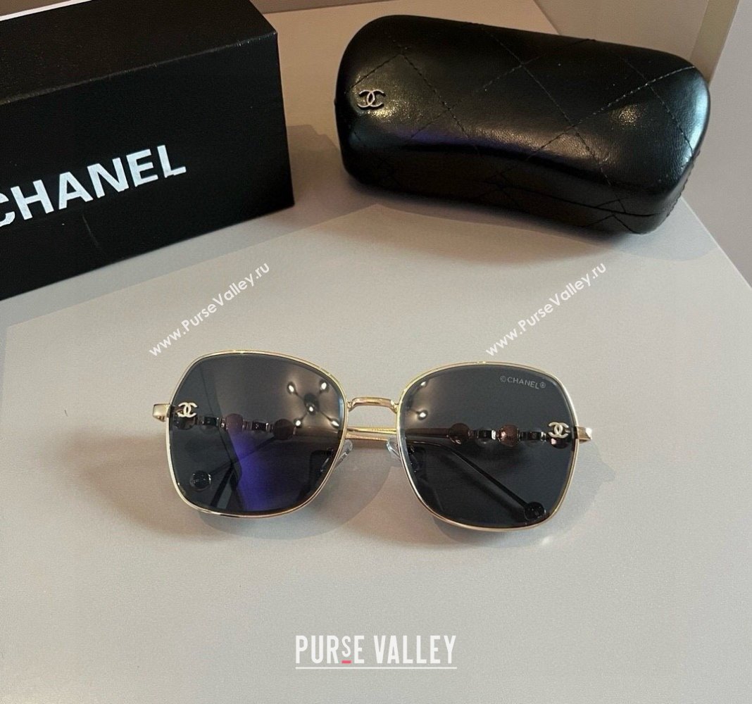 Chanel Sunglasses with Pearls Grey/Gold 2024 061701 (XMN-240617085)