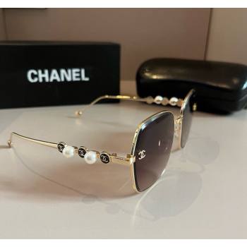 Chanel Sunglasses with Pearls Beige 2024 061701 (XMN-240617086)