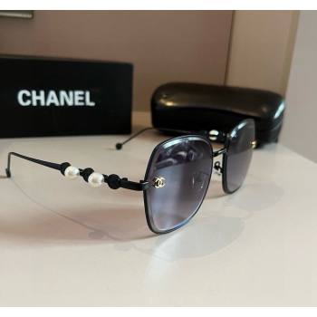 Chanel Sunglasses with Pearls Grey/Black 2024 061701 (XMN-240617087)