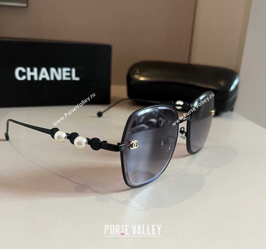 Chanel Sunglasses with Pearls Grey/Black 2024 061701 (XMN-240617087)