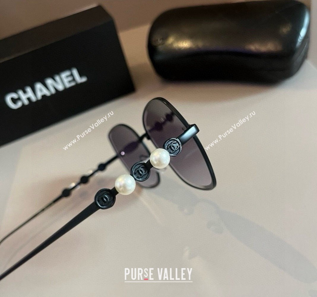 Chanel Sunglasses with Pearls Grey/Black 2024 061701 (XMN-240617087)