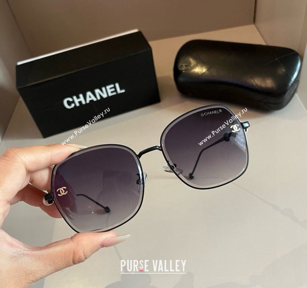 Chanel Sunglasses with Pearls Grey/Black 2024 061701 (XMN-240617087)