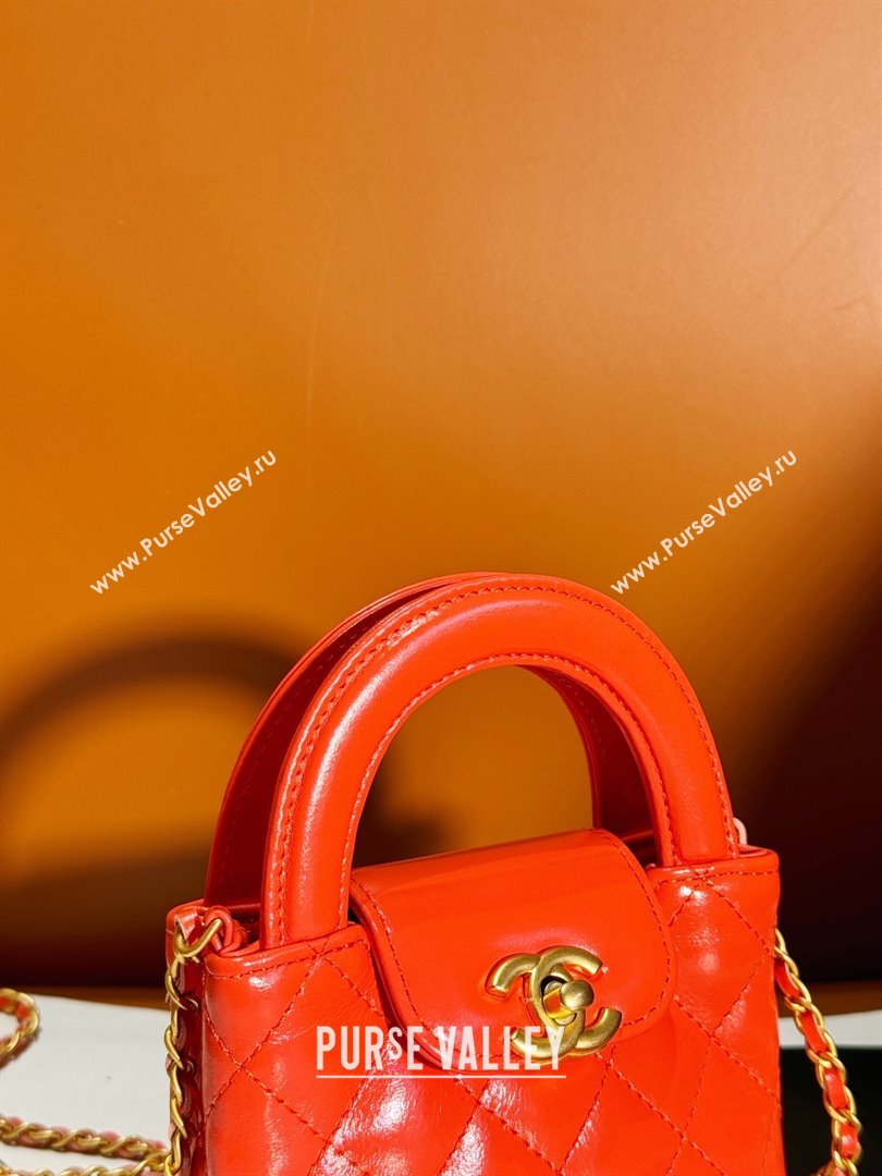 Chanel Shiny Calfskin Clutch with Chain AP3435 Orange 2024 (YEZI-24052103)