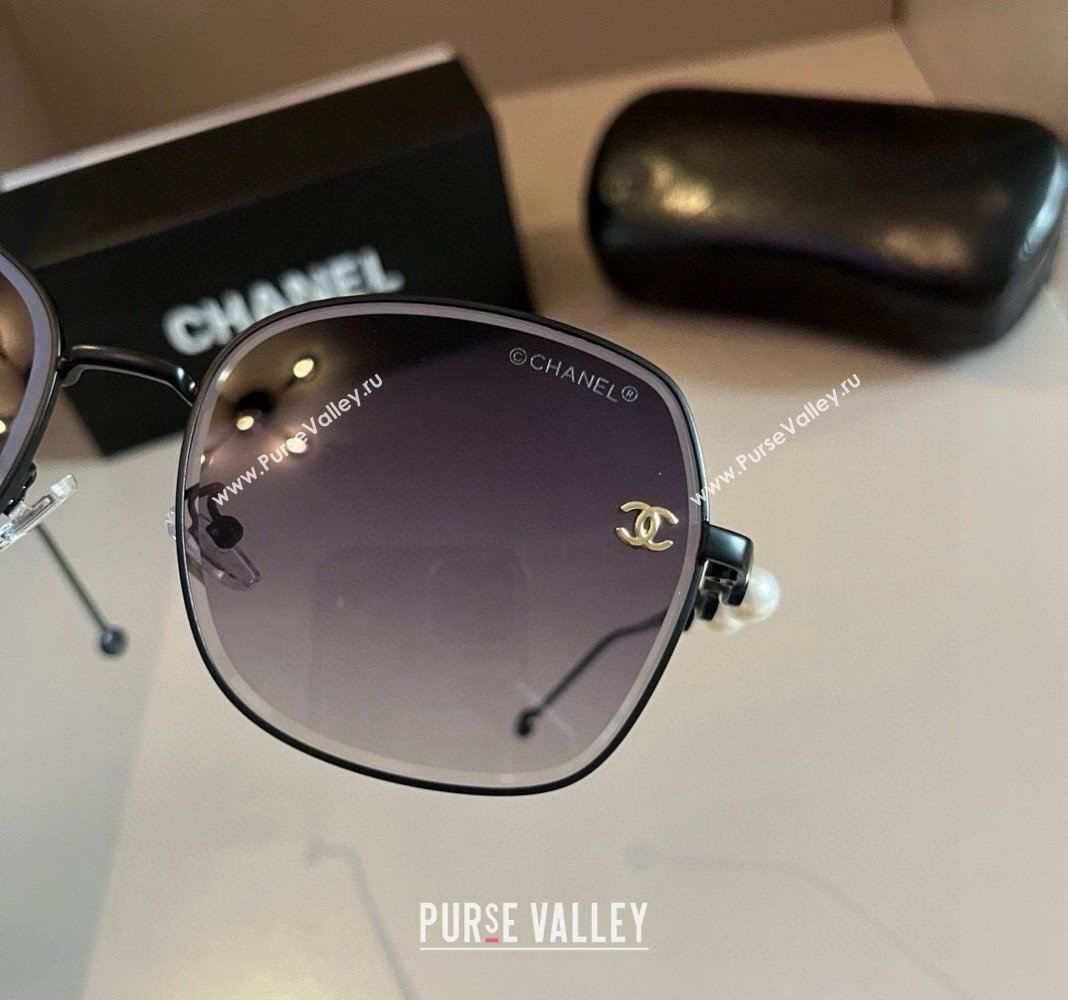 Chanel Sunglasses with Pearls Grey/Black 2024 061701 (XMN-240617087)