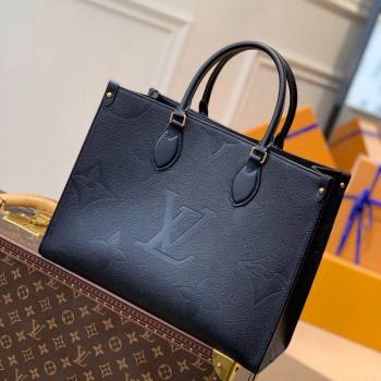 Louis Vuitton OnTheGo MM Tote Bag in Monogram Leather M45595 Black 2021 (KI-21101405)