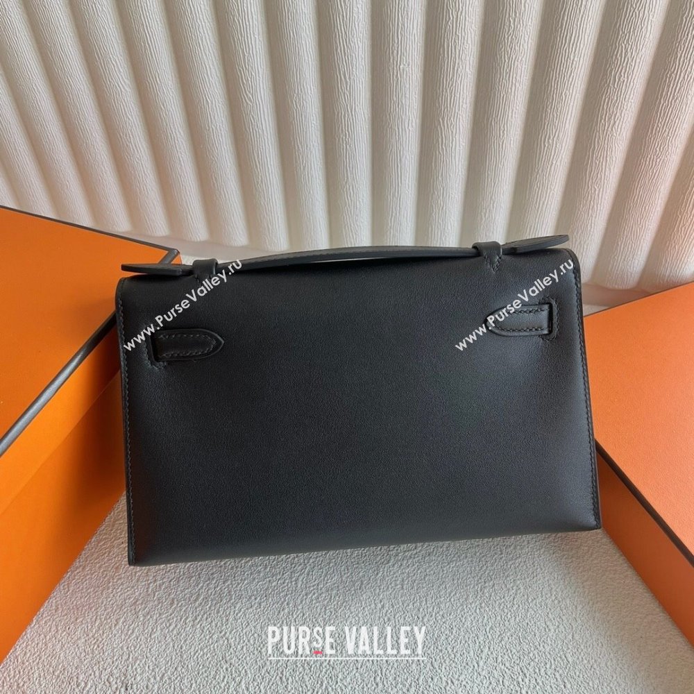 Hermes Mini Kelly Pochette Bag 22cm in Swift Leather Black/Gold 2024 (Full Handmade) (XX-24102516)