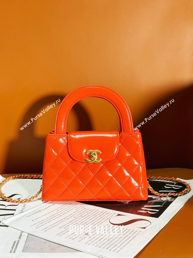 Chanel Shiny Calfskin Mini Shopping Bag AS4416 Orange 2024 (JY-24052106)