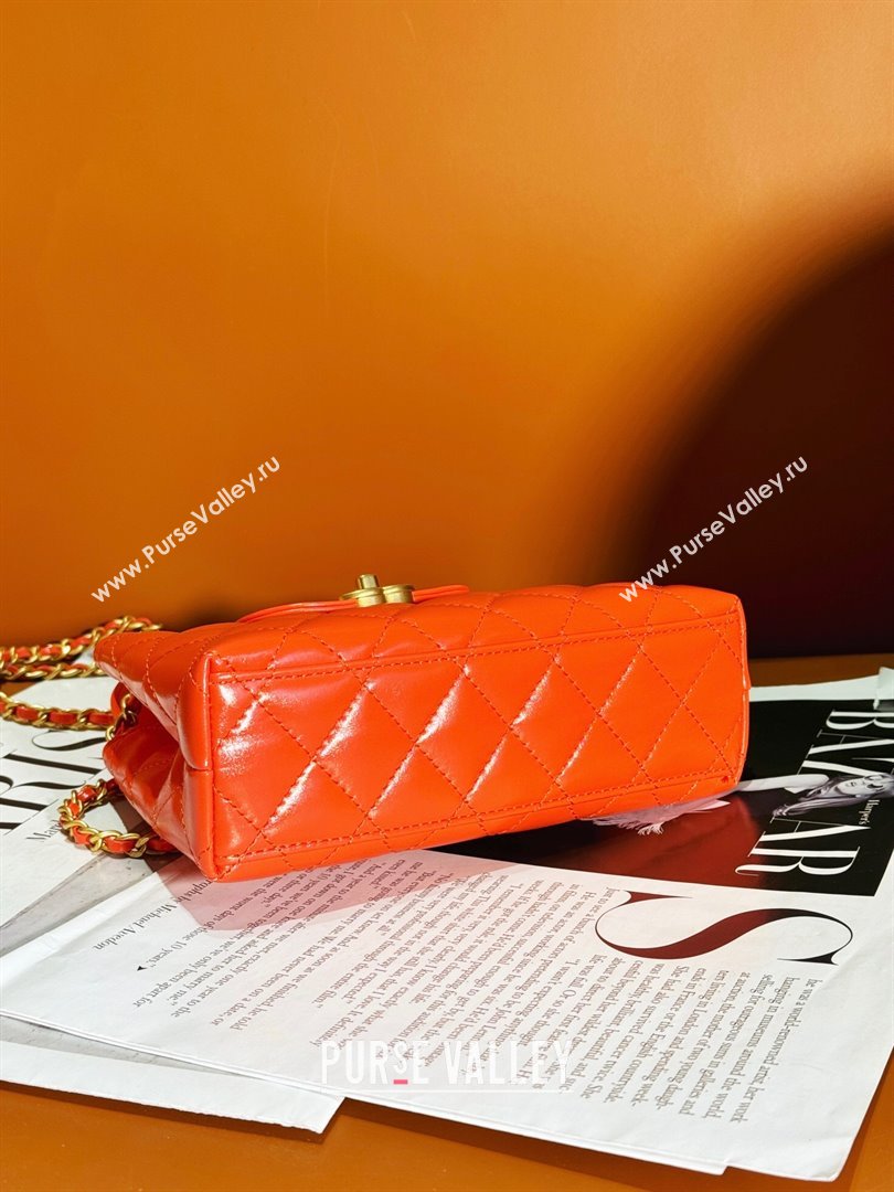 Chanel Shiny Calfskin Mini Shopping Bag AS4416 Orange 2024 (JY-24052106)