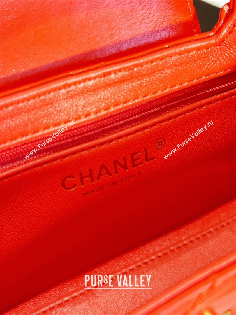 Chanel Shiny Calfskin Mini Shopping Bag AS4416 Orange 2024 (JY-24052106)