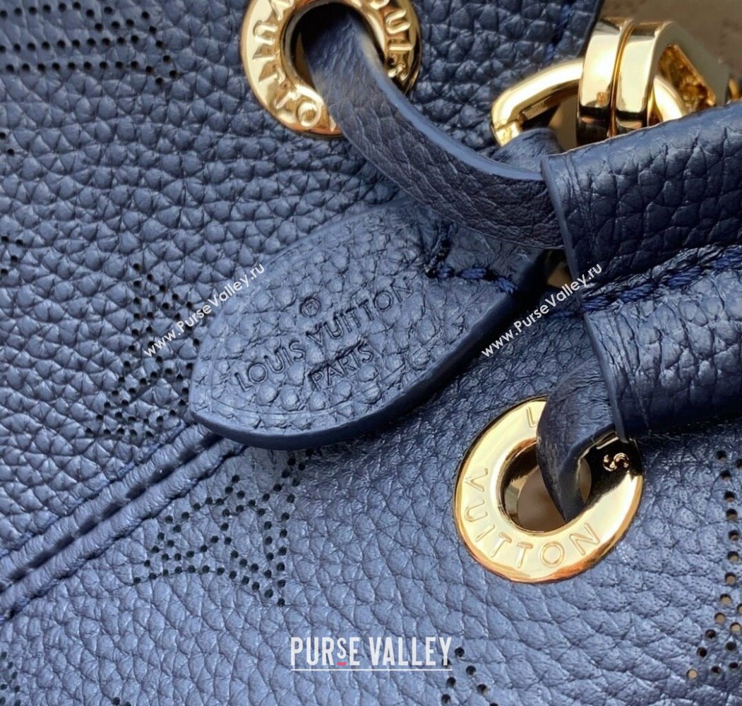 Louis Vuitton Bella Bucket Bag in Mahina Perforated Leather M14315 Navy Blue 2025 (KI-250809061)