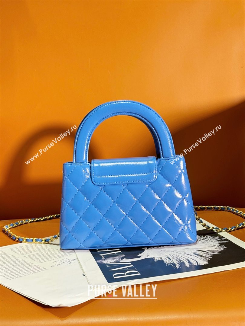 Chanel Shiny Calfskin Mini Shopping Bag AS4416 Blue 2024 (JY-24052107)