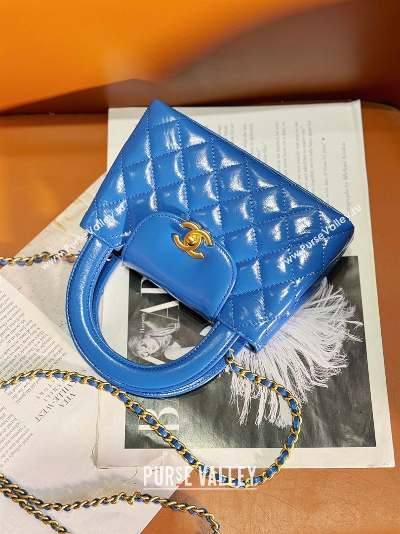 Chanel Shiny Calfskin Mini Shopping Bag AS4416 Blue 2024 (JY-24052107)