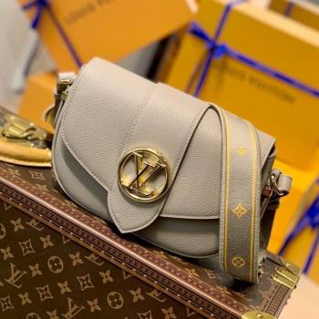 Louis Vuitton LV Pont 9 Soft PM Bag in Grained Calfskin M58728 Taupe Grey 2021 (KI-21101408)