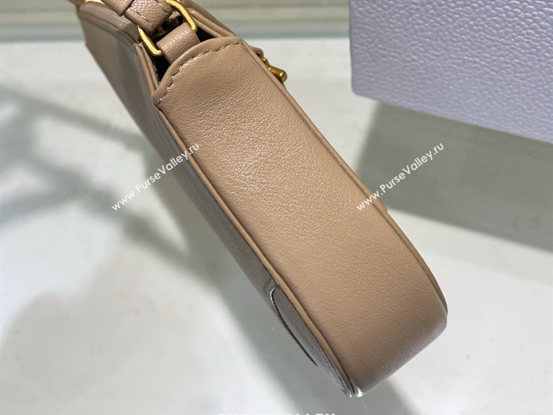 Dior Saddle Shoulder Pouch in Beige Goatskin 2024 (DMZ-24020237)