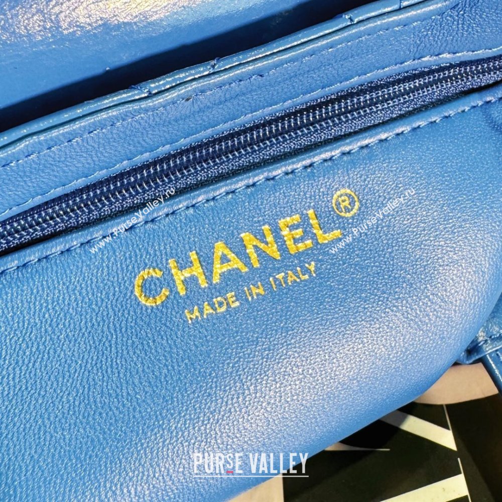 Chanel Shiny Calfskin Mini Shopping Bag AS4416 Blue 2024 (JY-24052107)