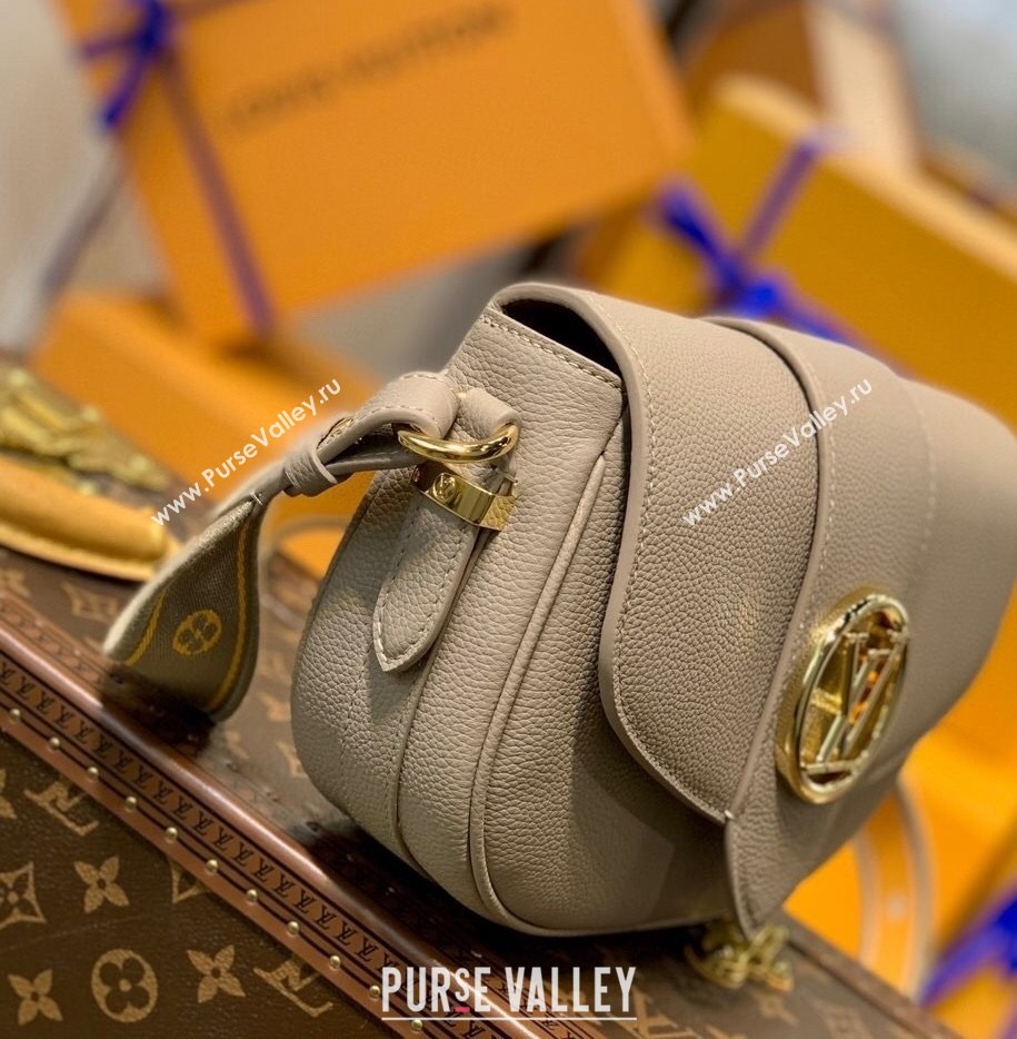 Louis Vuitton LV Pont 9 Soft PM Bag in Grained Calfskin M58728 Taupe Grey 2021 (KI-21101408)