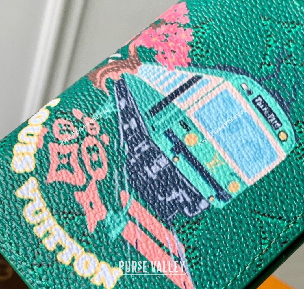 Louis Vuitton Pocket Organizer Wallet in Printed Monogram Canvas M25971 Green 2025 (KI-2508110011)