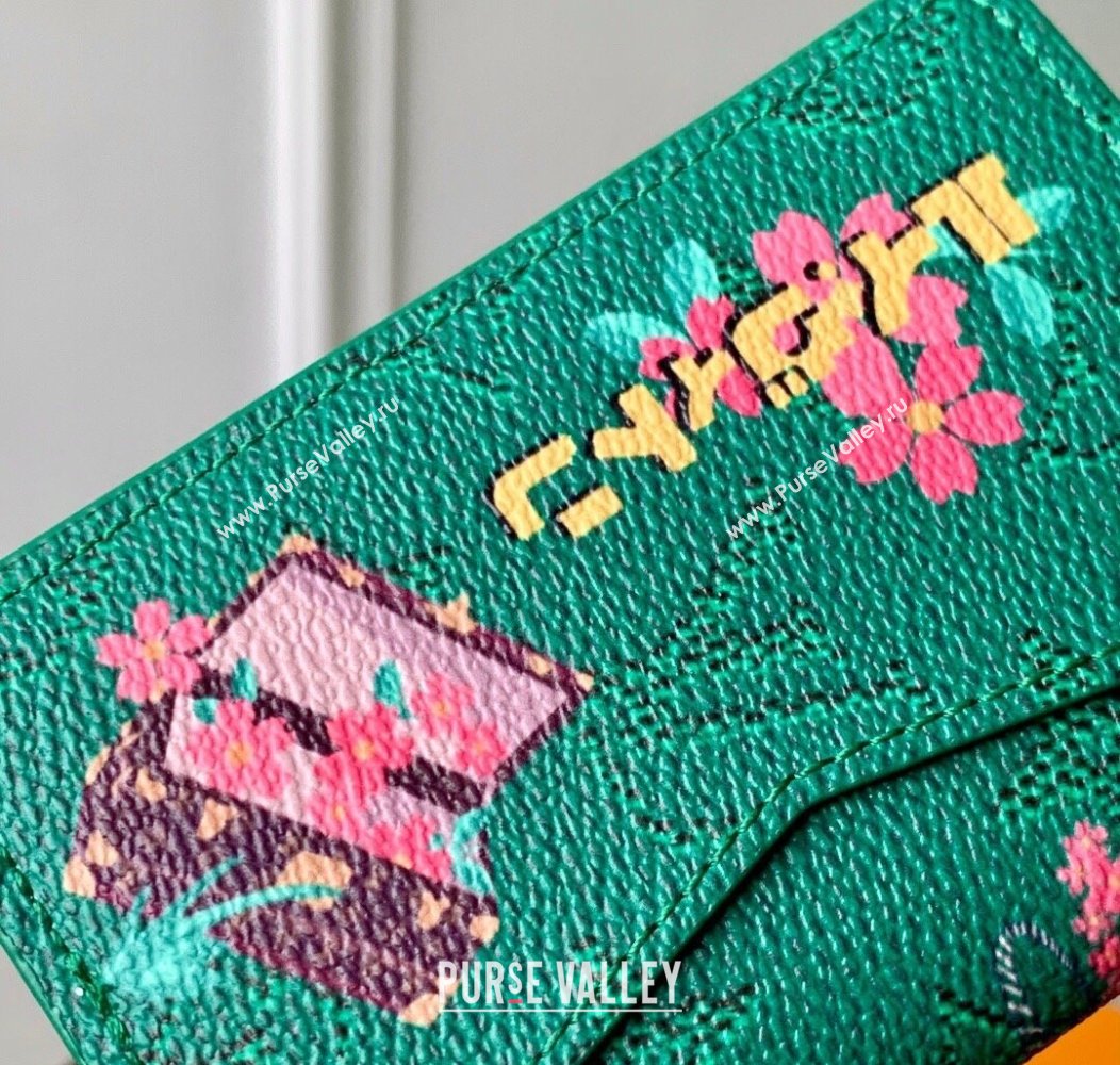 Louis Vuitton Pocket Organizer Wallet in Printed Monogram Canvas M25971 Green 2025 (KI-2508110011)