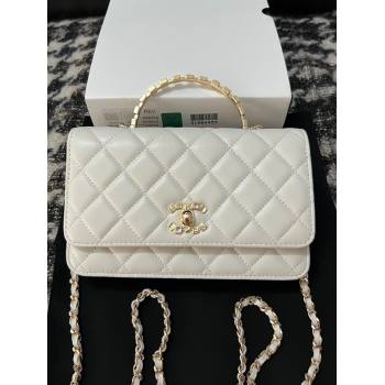 Chanel Lambskin Clutch with Chain AP3797 White 2024 (YEZI-24041213)