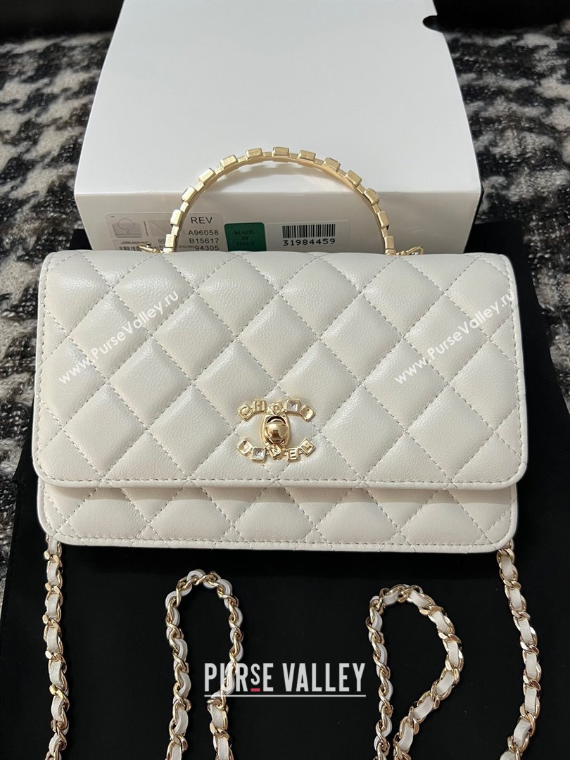 Chanel Lambskin Clutch with Chain AP3797 White 2024 (YEZI-24041213)