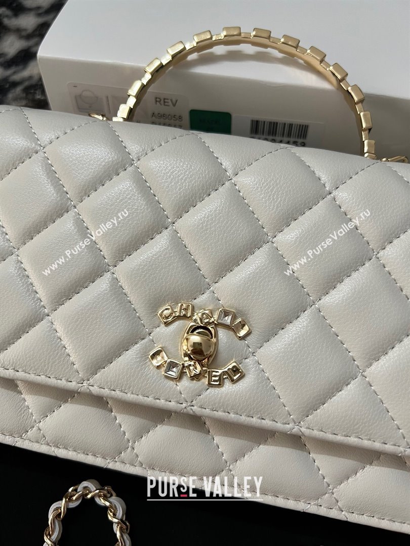 Chanel Lambskin Clutch with Chain AP3797 White 2024 (YEZI-24041213)