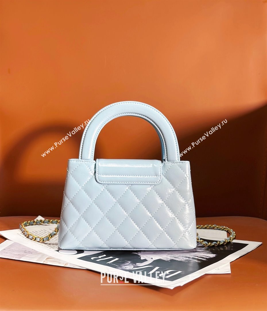 Chanel Shiny Calfskin Mini Shopping Bag AS4416 Light Blue 2024 (JY-24052105)