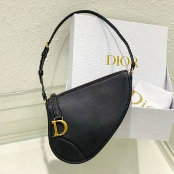 Dior Saddle Shoulder Pouch in Black Goatskin 2024 (DMZ-24020236)