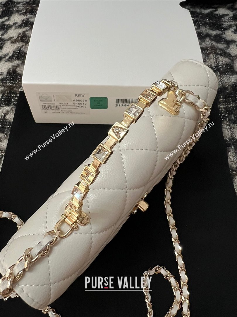 Chanel Lambskin Clutch with Chain AP3797 White 2024 (YEZI-24041213)