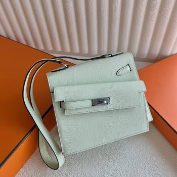 Hermes Limited Edition Kelly en Desordre Mini 20 Bag in Epsom Leather OS Bubble Green/Silver 2024 (Handmade) (XX-24102519)