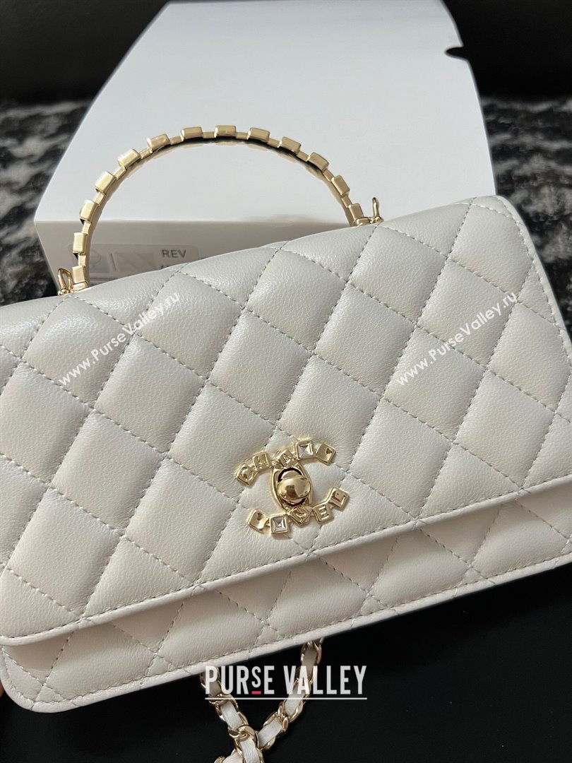 Chanel Lambskin Clutch with Chain AP3797 White 2024 (YEZI-24041213)