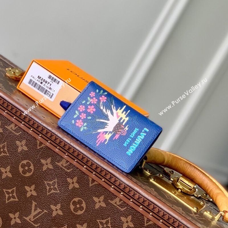 Louis Vuitton Pocket Organizer Wallet in Printed Monogram Canvas M25972 Blue 2025 (KI-2508110012)